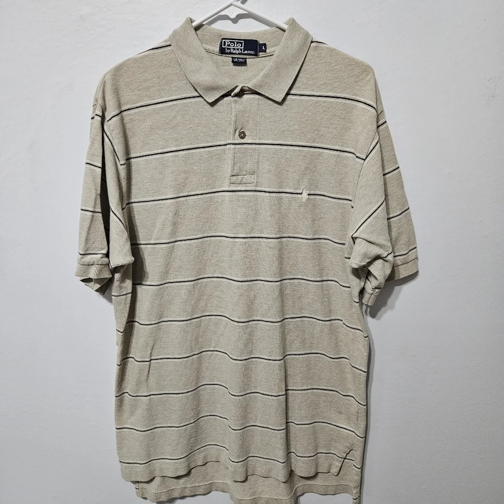 Polo Ralph Lauren Shirt Mens Lrg Brown Short Sleeve Classic Fit Golf Vtg Y2K B4